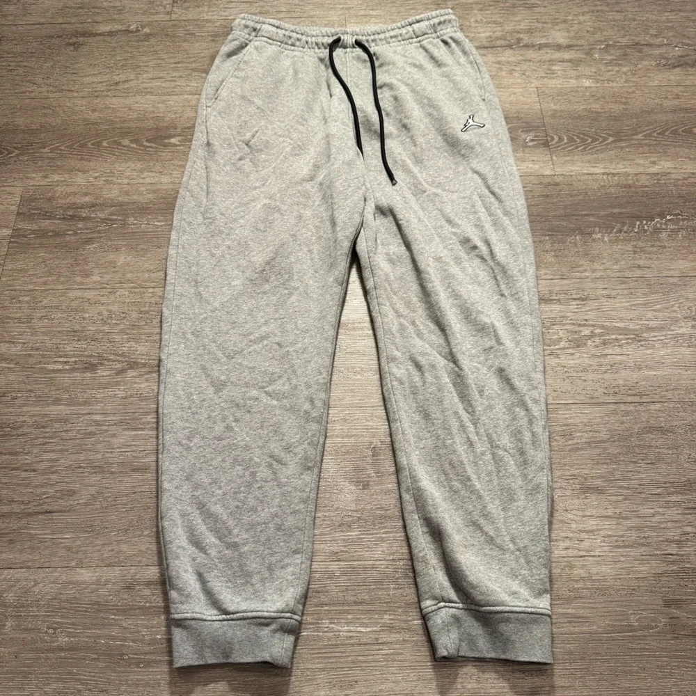 Jordan Brooklyn Essentials Fleece Pants Mens Medium Gray Cotton Jogger 28x28